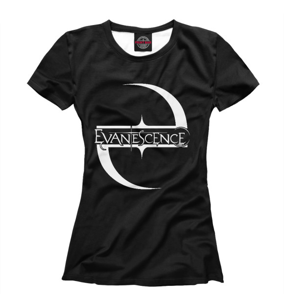Женская футболка с изображением Evanescence цвета Белый