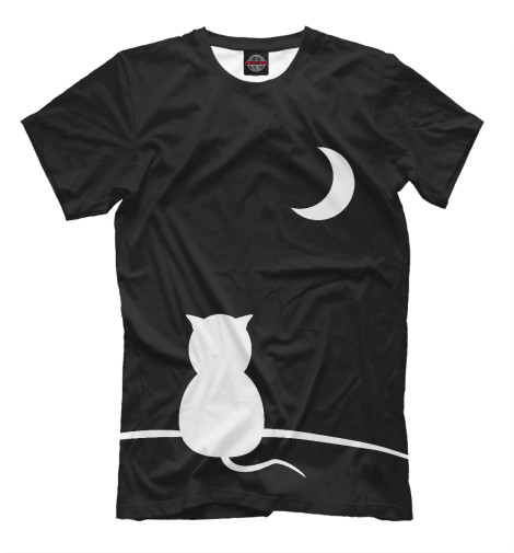 

Футболки Print Bar, Черный, Смотрящий в ночь