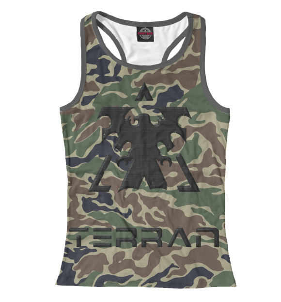 Женская майка-борцовка с изображением Терран цвета Белый