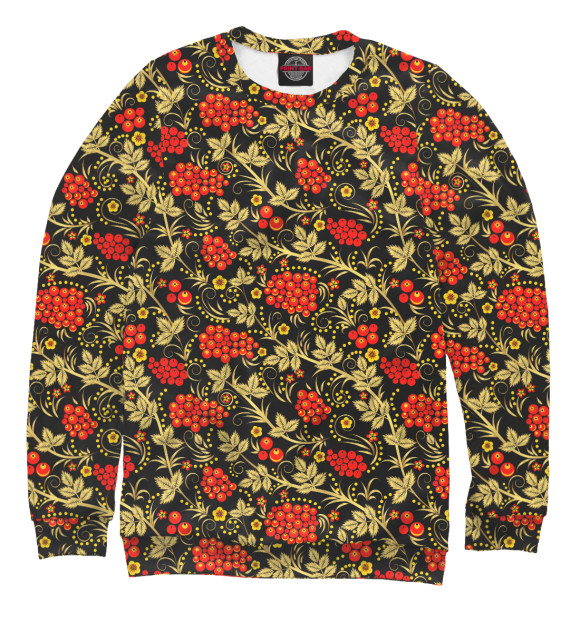 Женский свитшот с изображением Хохлома цвета Белый