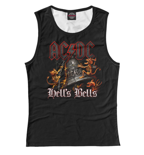Майка для девочки с изображением AC/DC цвета Белый
