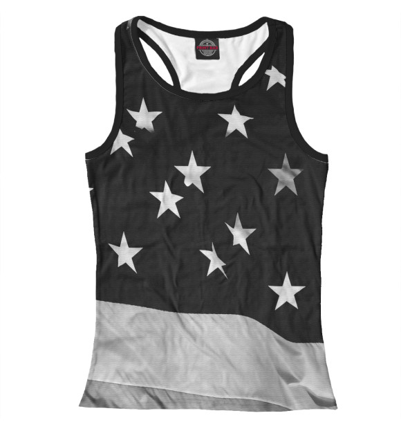Женская майка-борцовка с изображением Black flag USA цвета Белый