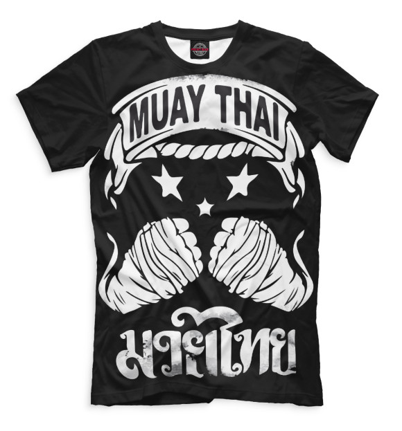 Мужская футболка с изображением Muay Thai цвета Черный