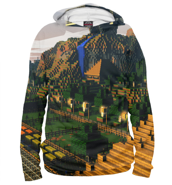 Женское худи с изображением Minecraft цвета Белый