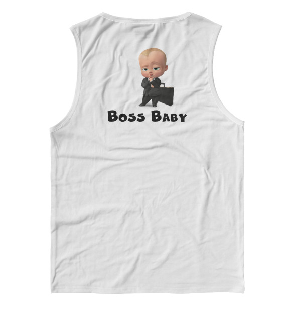 Мужская майка с изображением Boss Baby - Босс Молокосос цвета Белый