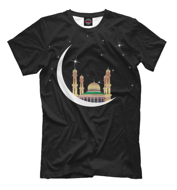Мужская футболка с изображением Мечеть цвета Черный