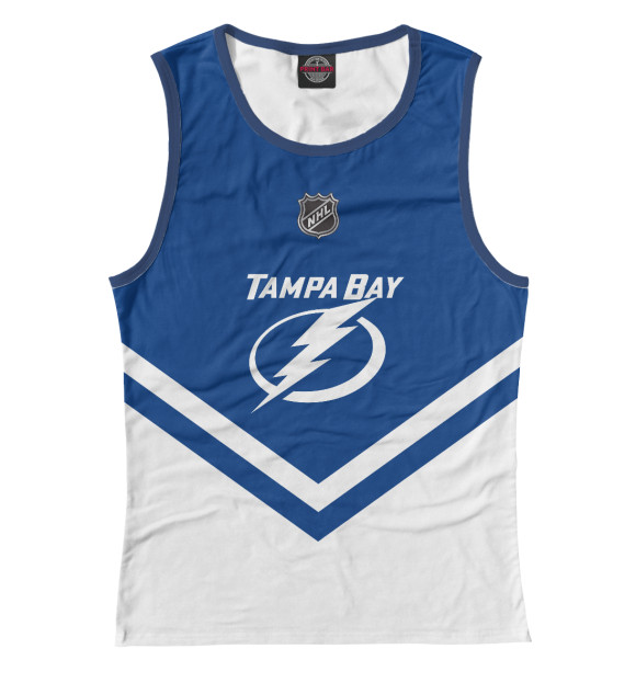 Майка для девочки с изображением Tampa Bay Lightning цвета Белый