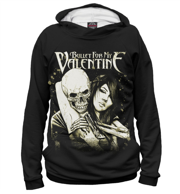 Мужское худи с изображением Bullet For My Valentine цвета Белый