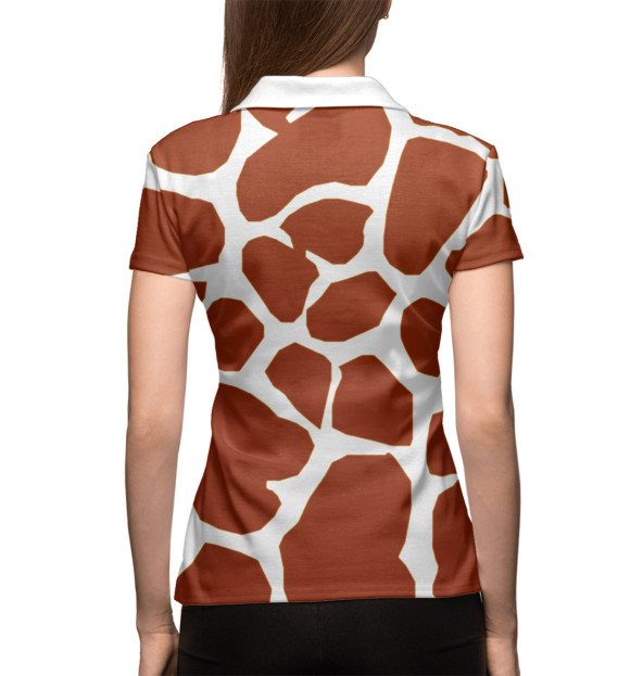 Женское поло с притом Жираф цвета Белый Женское поло с изображением Жираф цвета Белый