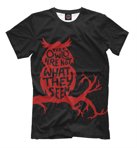 

Футболки Print Bar, Черный, The Owls Are Not What They Seem