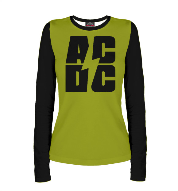 Женский лонгслив с изображением AC/DC цвета Белый