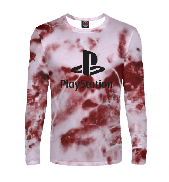 Мужской лонгслив с изображением Playstation цвета Белый