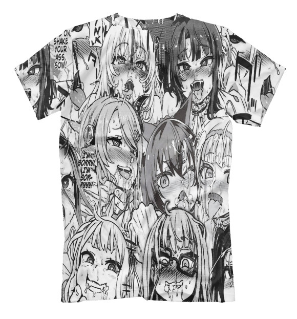 Футболка для мальчиков с изображением Ahegao | Ахэгао цвета Белый