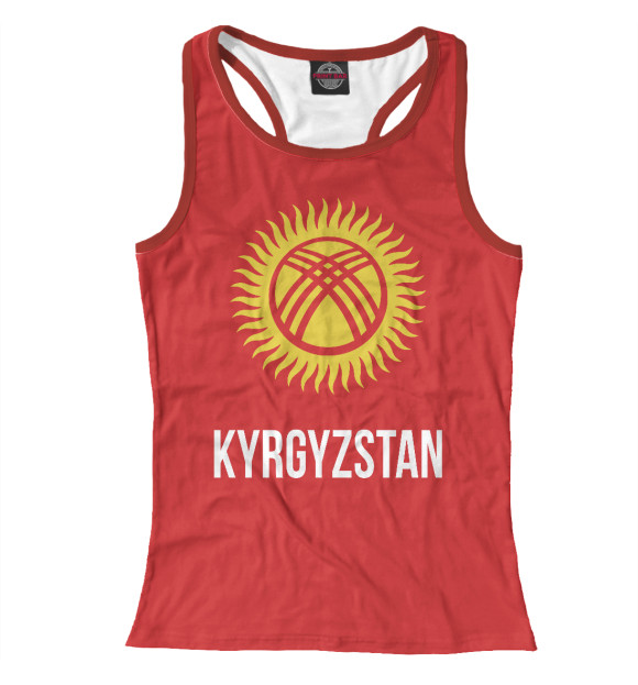 Женская майка-борцовка с изображением Киргизстан цвета Белый