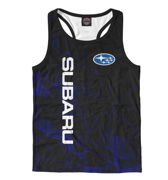 Мужская майка-борцовка с изображением Subaru | Субару цвета Белый