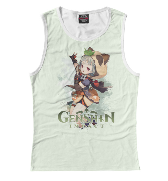 Майка для девочки с притом Саю Genshin Impact цвета Белый Майка для девочки с изображением Саю Genshin Impact цвета Белый
