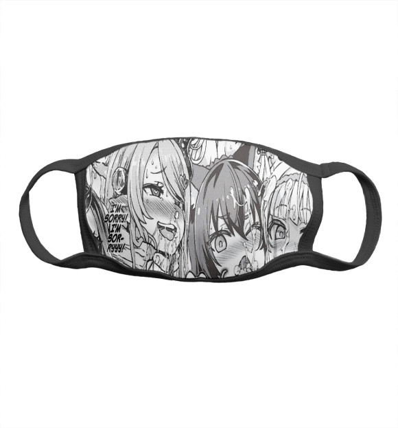 Маска тканевая с притом Ahegao | Ахэгао цвета Белый Маска тканевая с изображением Ahegao | Ахэгао цвета Белый