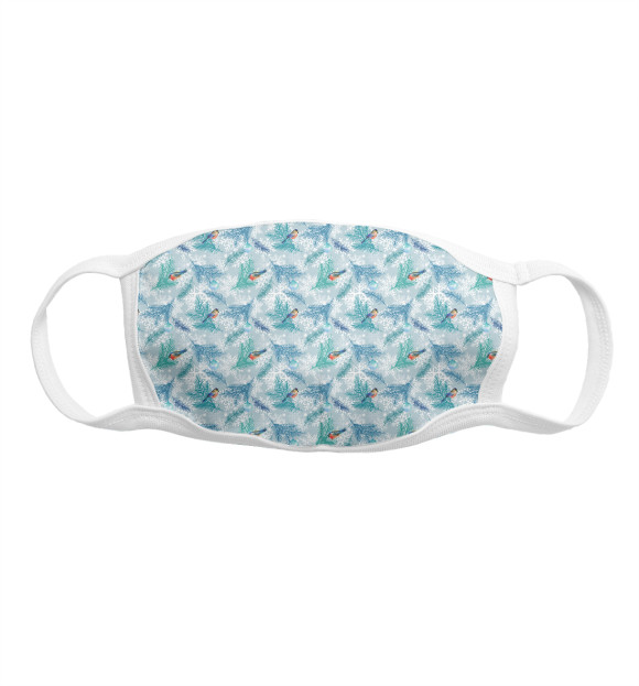 Маска тканевая с изображением Новый Год цвета Белый