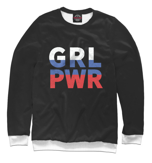 Мужской свитшот с изображением Girl Power цвета Белый