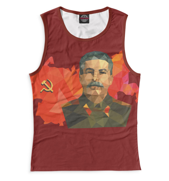 Майка для девочки с изображением Сталин цвета Бордовый