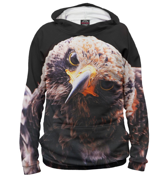 Мужское худи с изображением Сокол цвета Белый