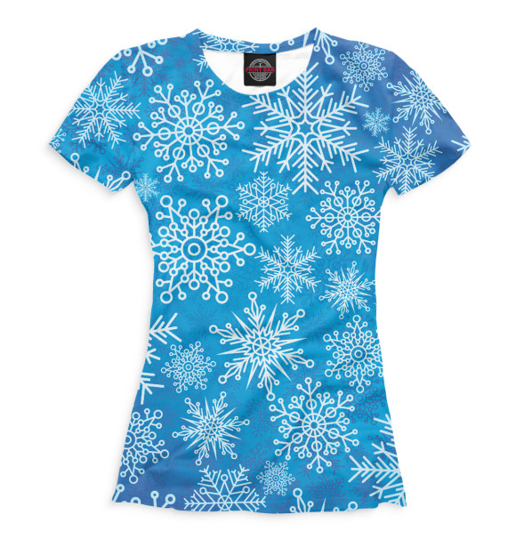 Женская футболка с изображением Новый Год цвета Белый