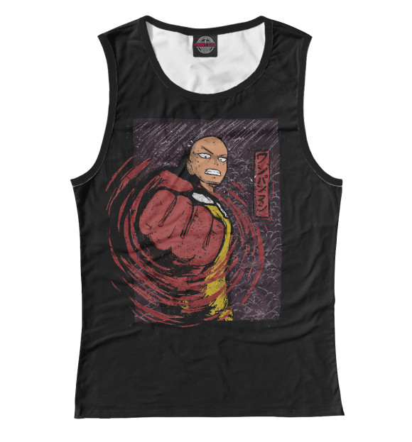 Женская майка с изображением Человек один-удар цвета Белый