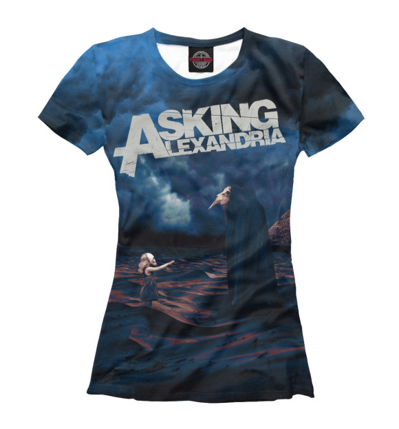 Женская футболка с изображением Asking Alexandria цвета Белый