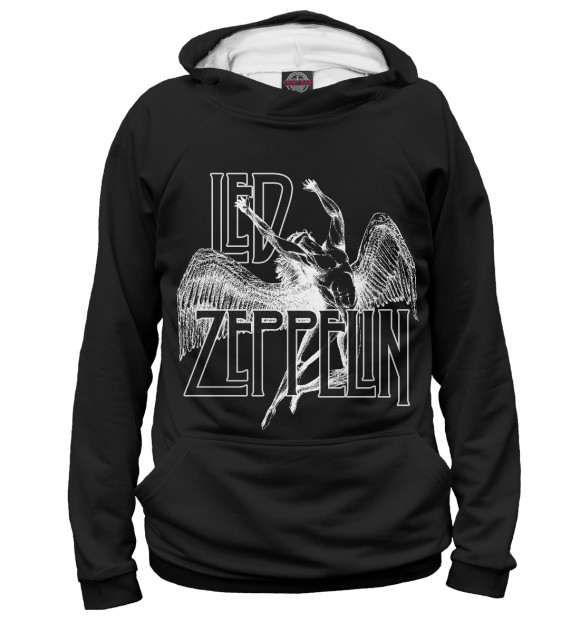 Женское худи с изображением Led Zeppelin цвета Белый