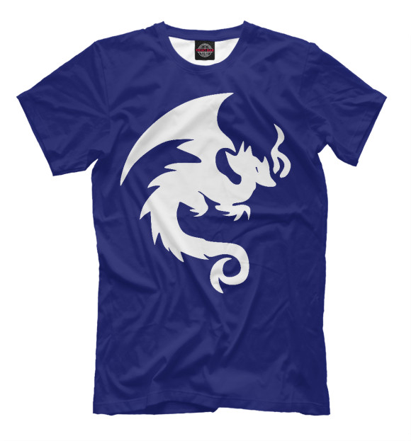 Мужская футболка с притом Дракон цвета Темно-синий Мужская футболка с изображением Дракон цвета Темно-синий
