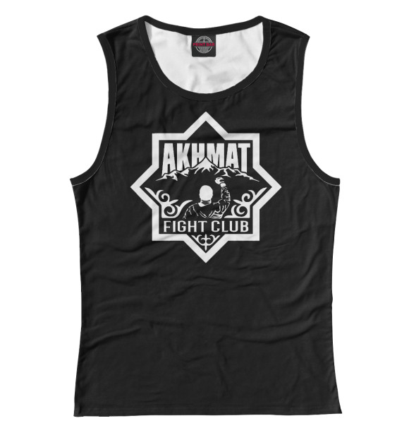 Женская майка с притом Ахмат цвета Белый Женская майка с изображением Ахмат цвета Белый