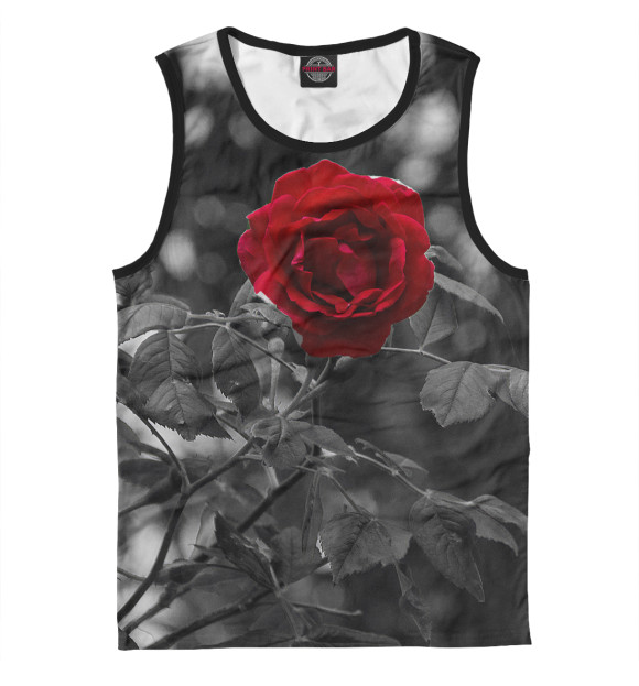Майка для мальчика с изображением Красная роза цвета Белый