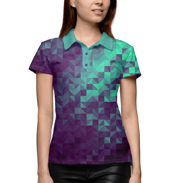 Женское поло с изображением Геометрия цвета Белый