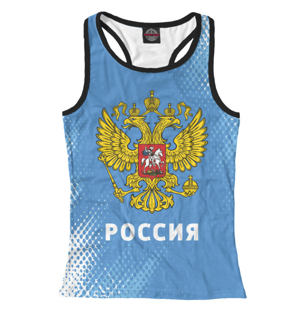 Женская майка-борцовка с изображением Россия / Russia цвета Белый