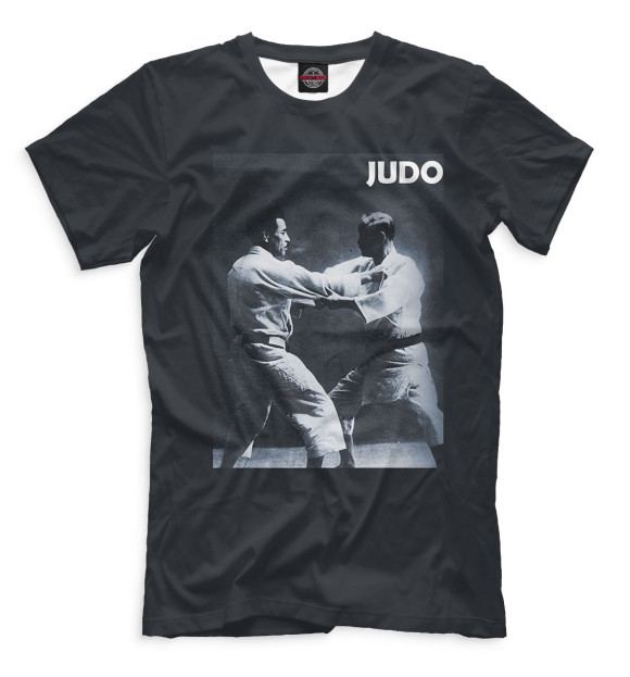Мужская футболка с изображением Дзюдо цвета Черный