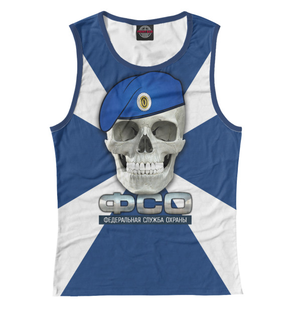 Женская майка с притом ФСО цвета Белый Женская майка с изображением ФСО цвета Белый