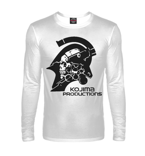 Мужской лонгслив с изображением Kojima Productions цвета Белый