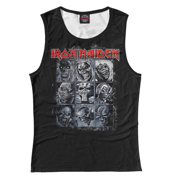 Женская майка с изображением Iron Maiden цвета Белый