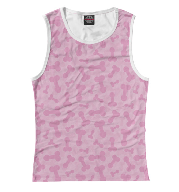 Женская майка с изображением Х*Й цвета Белый