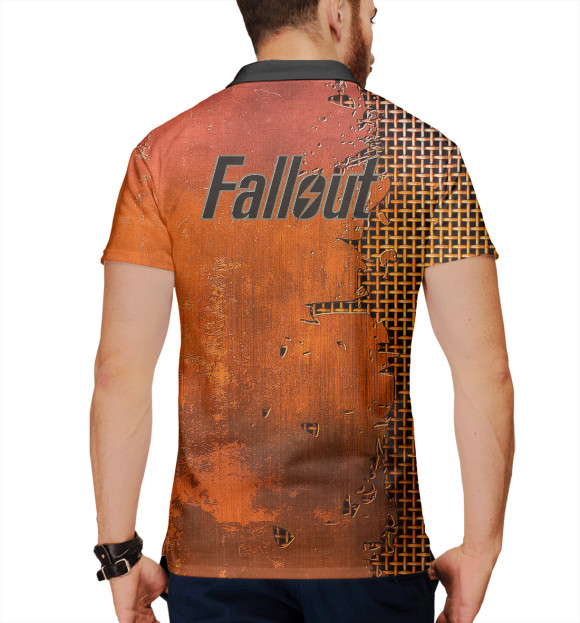 Мужское поло с изображением Red Fallout цвета Белый