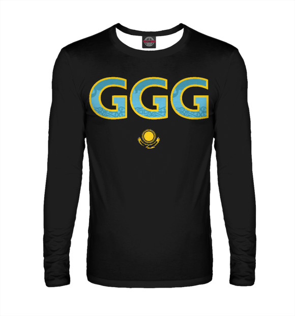 Мужской лонгслив с изображением GGG - Golovkin цвета Белый