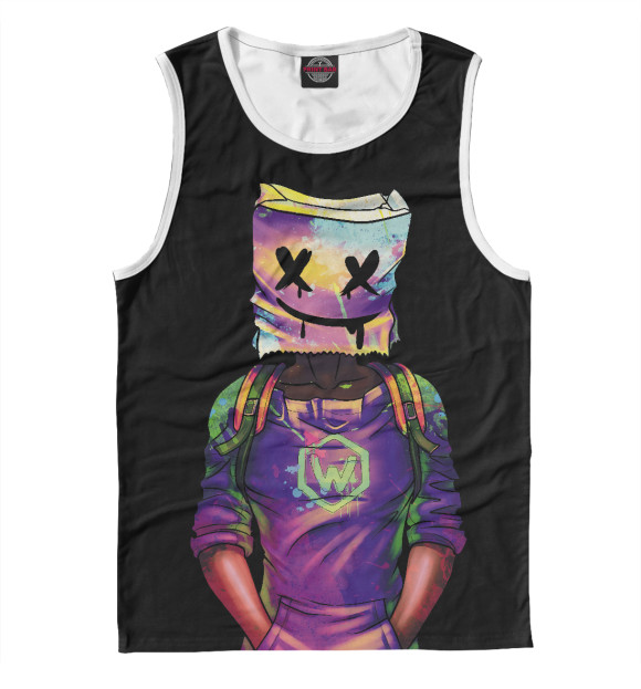 Майка для мальчика с изображением Marshmello Battle цвета Белый