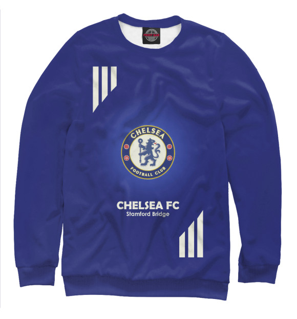 Мужской свитшот с изображением FC Chelsea цвета Белый