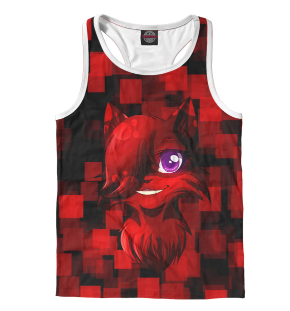 Мужская майка-борцовка с изображением Аниме CAT цвета Белый