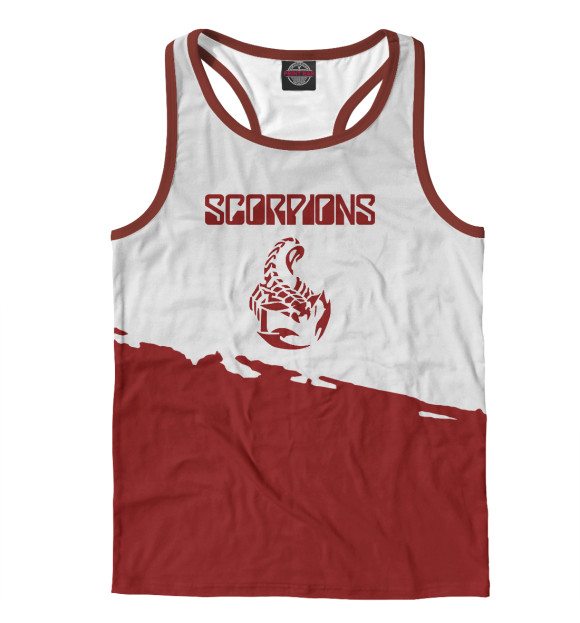 Мужская майка-борцовка с изображением Scorpions цвета Белый