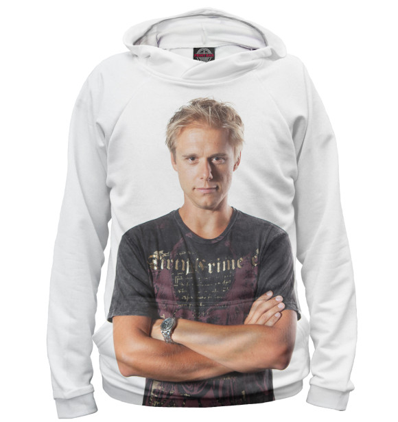 Женское худи с изображением Armin van Buuren цвета Белый