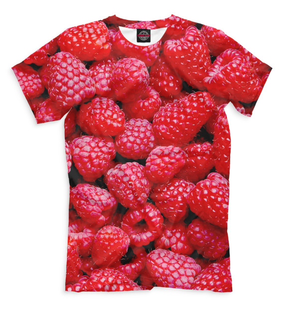 Мужская футболка с изображением Малина цвета Темно-розовый