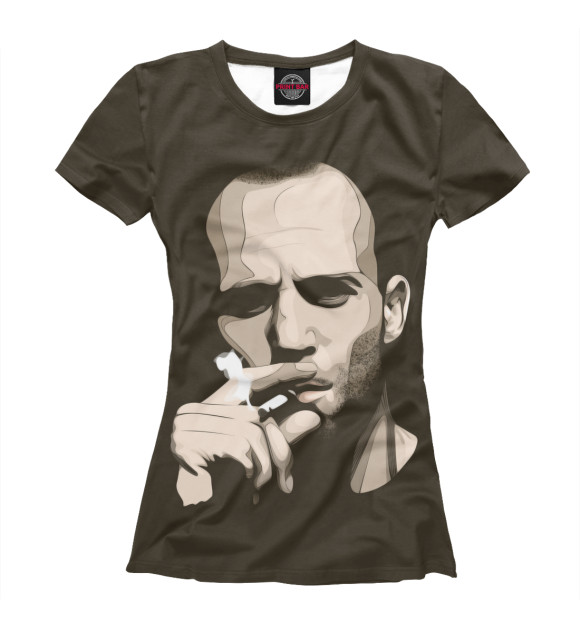 Женская футболка с изображением Jason Statham face цвета Белый