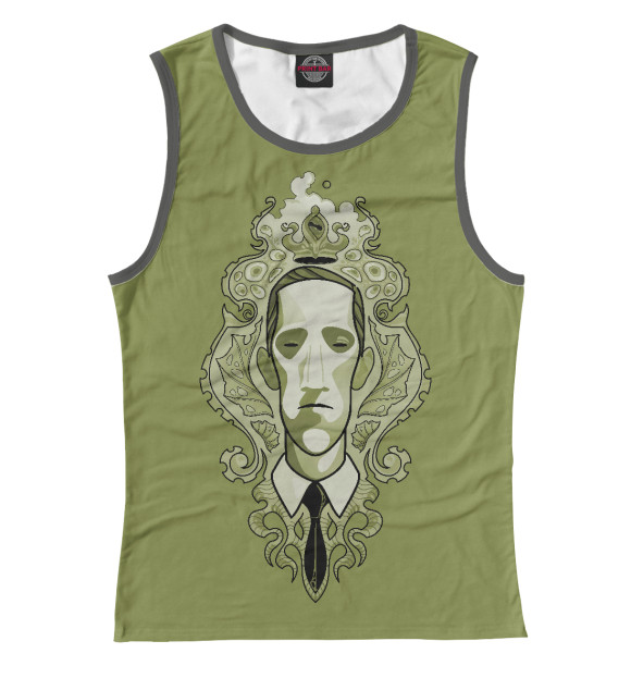 Майка для девочки с изображением Лавкрафт цвета Белый