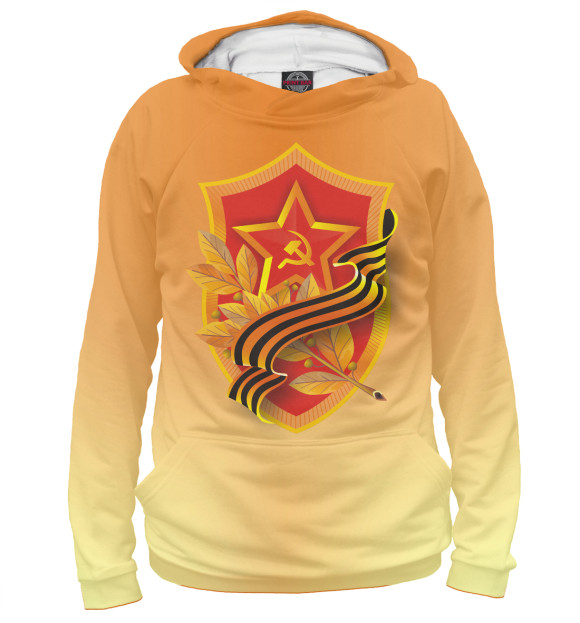 Мужское худи с изображением СССР цвета Белый